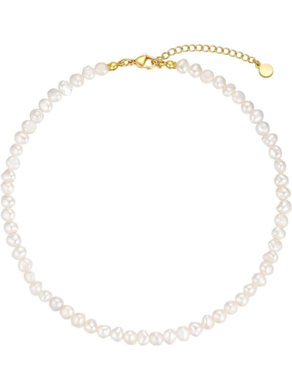 Natural Freshwater Baroque Pearl Choker Necklace for Women - Elegant 16’’